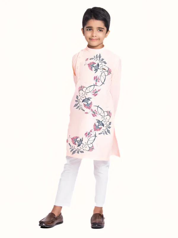 Boys_CottonPrinted_Purple_Kurta