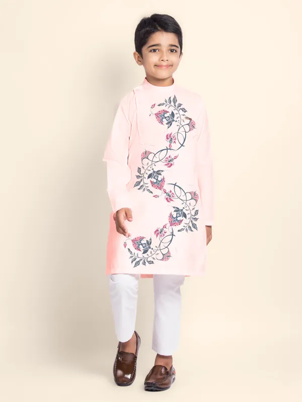 Boys_CottonPrinted_Purple_Kurta