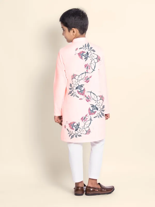Boys_CottonPrinted_Purple_Kurta