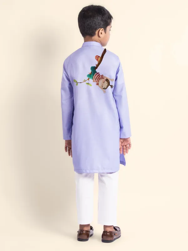 Boys_CottonPrinted_Beige_Kurta