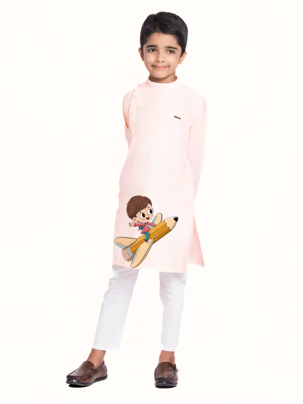 Boys_CottonPrinted_Blue_Kurta
