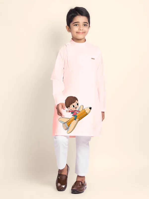 Boys_CottonPrinted_Blue_Kurta