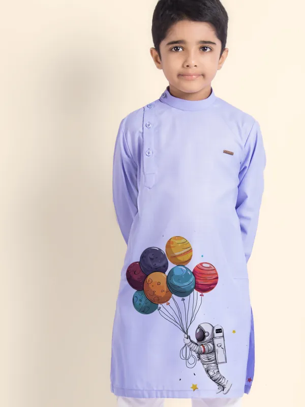 Boys_CottonPrinted_Beige_Kurta