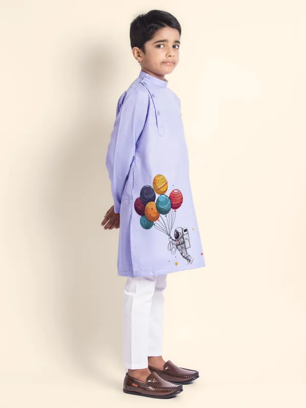 Boys_CottonPrinted_Beige_Kurta