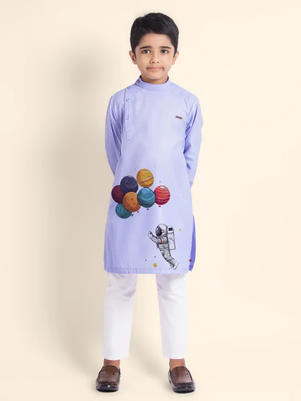 Boys_CottonPrinted_Beige_Kurta
