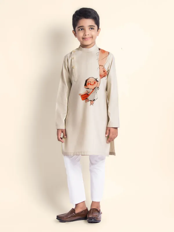 Boys_CottonPrinted_Pink_Kurta