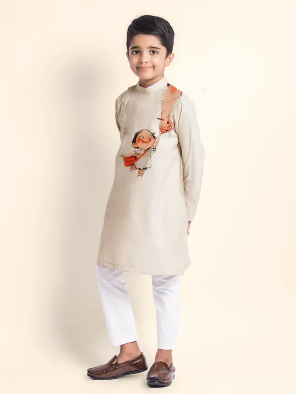 Boys_CottonPrinted_Pink_Kurta