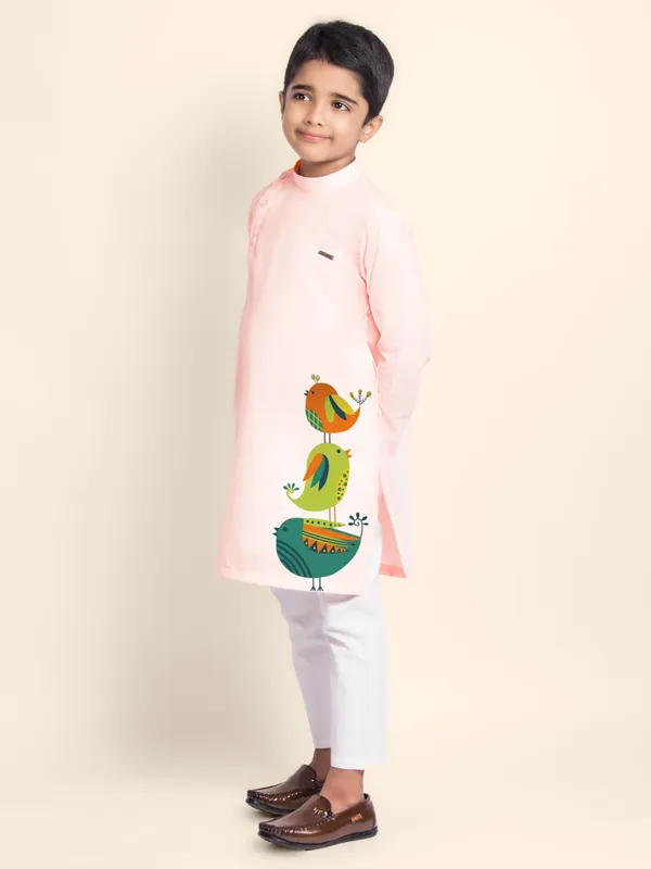 Boys_CottonPrinted_Blue_Kurta