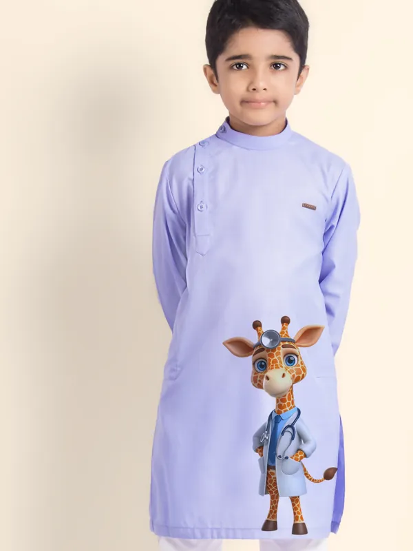 Boys_CottonPrinted_Beige_Kurta