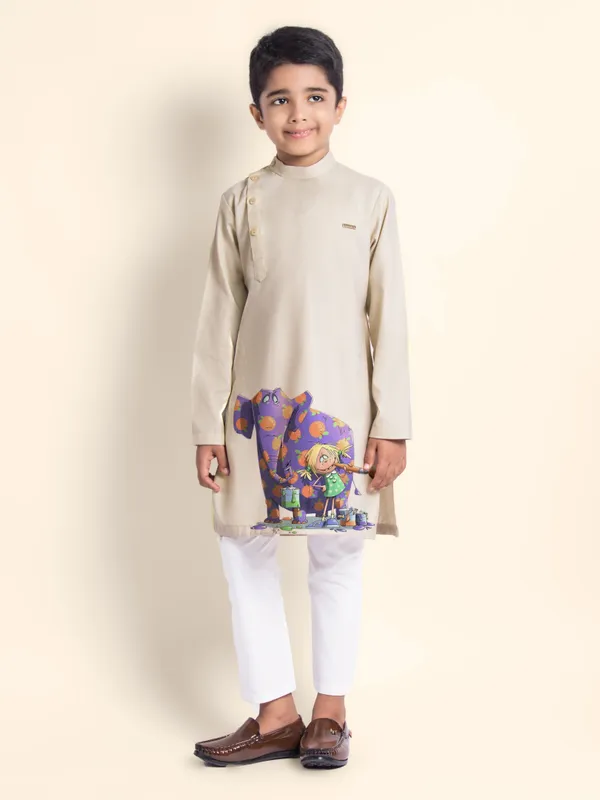Boys_CottonPrinted_Pink_Kurta