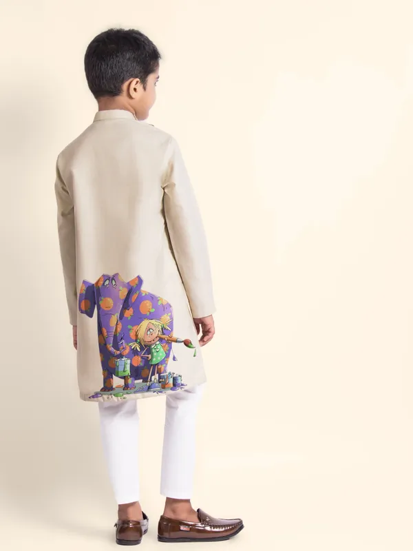 Boys_CottonPrinted_Pink_Kurta