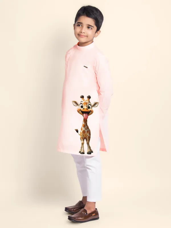Boys_CottonPrinted_Blue_Kurta