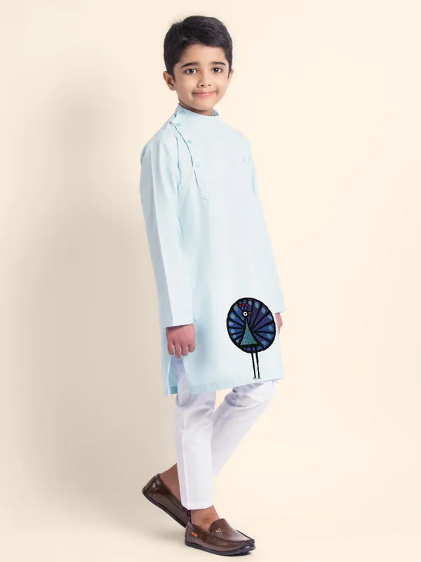 Boys_CottonPrinted_Yellow_Kurta