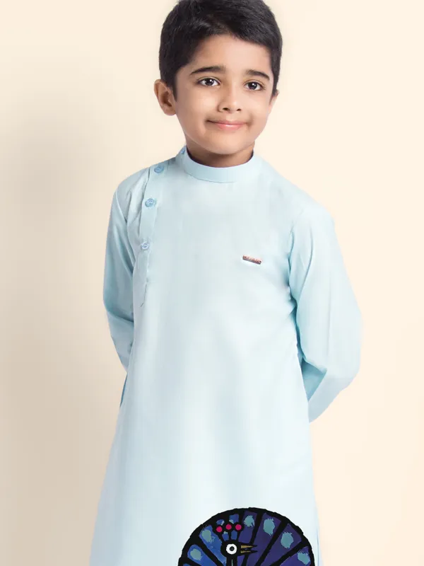 Boys_CottonPrinted_Yellow_Kurta