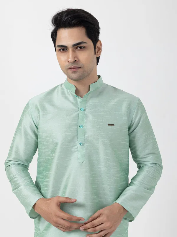 Green_Dupion_Silk_Straight_Kurta_With_Pyjama_Set_For_Men
