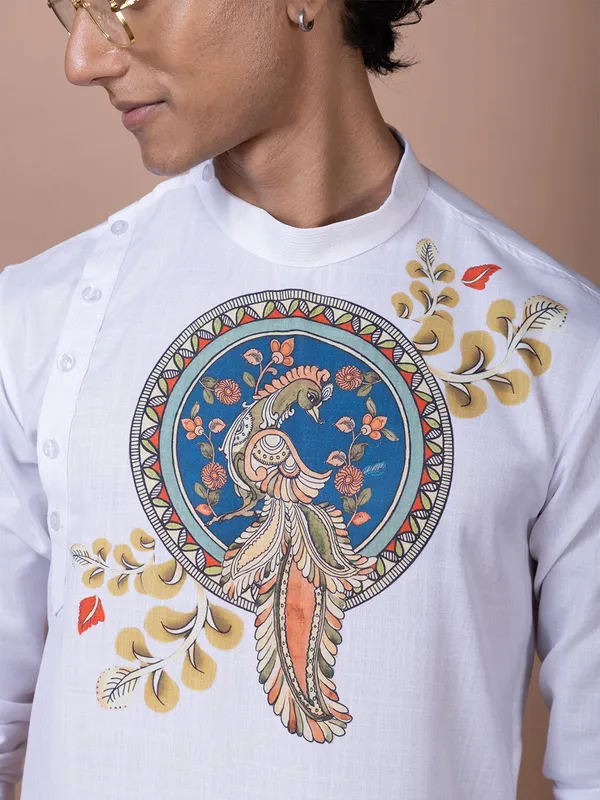 White_Printed_Kurta-Pyjama_Set_For_Men