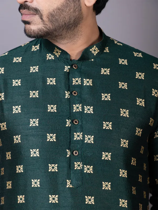 Men_Jacquard_Green_Kurta
