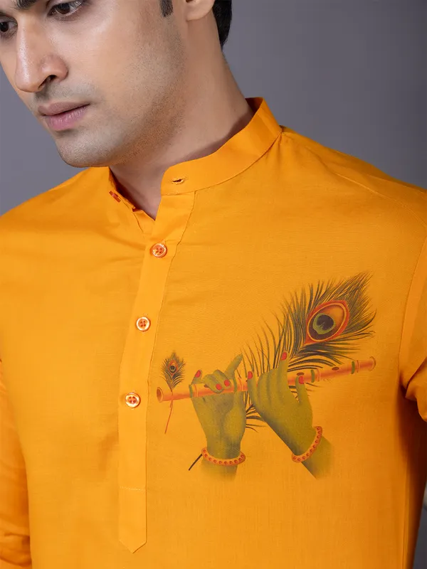 Men_Printed_Orange_Kurta
