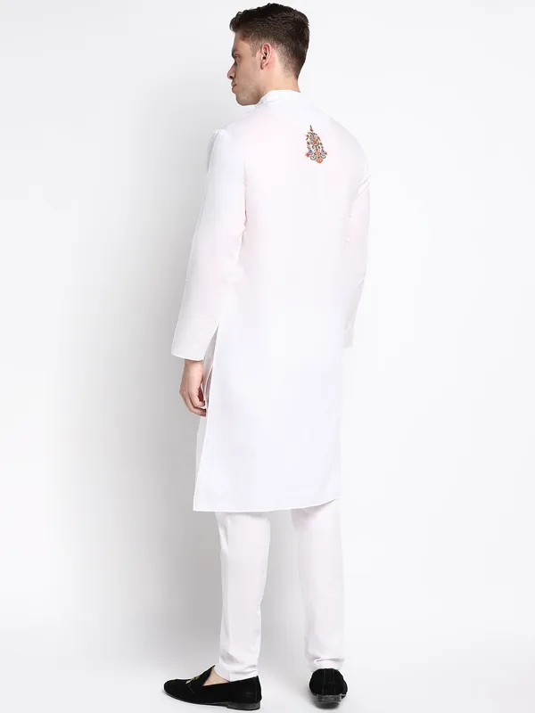Men_Printed_White_Kurta
