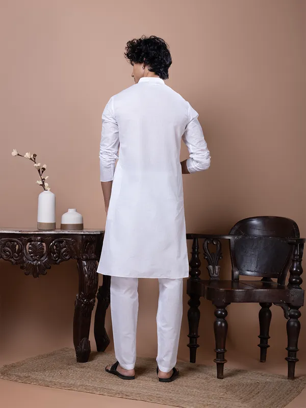 Men_Printed_White_Kurta
