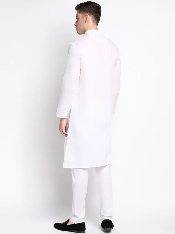 Men_Cotton_Printed_White_Kurta
