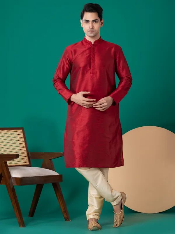 Men_Maroon_Kurta