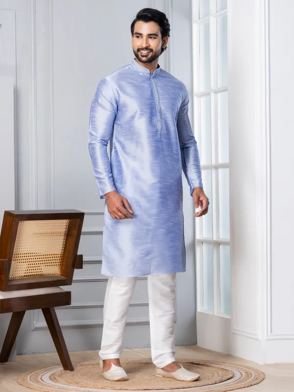 Men_Woven_Blue_Kurta
