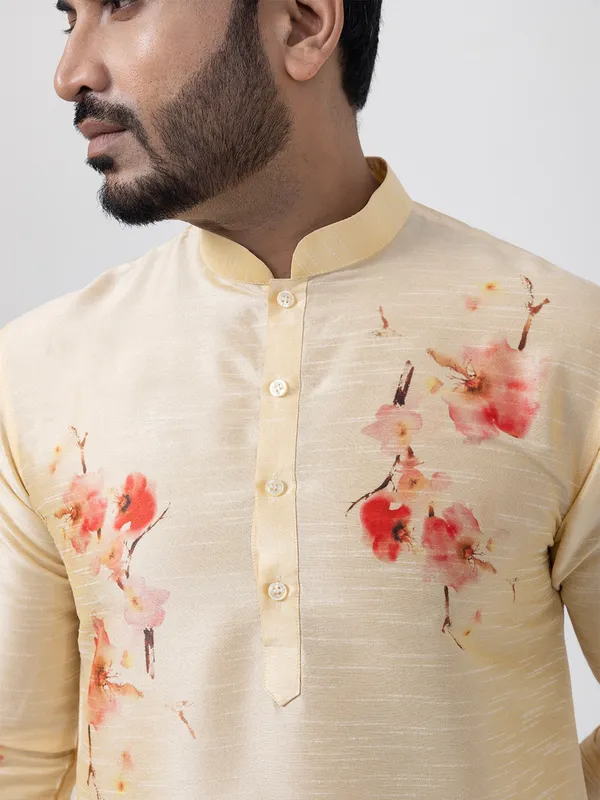 Men_Printed_Beige_Kurta