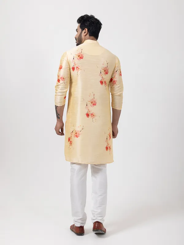 Men_Printed_Beige_Kurta