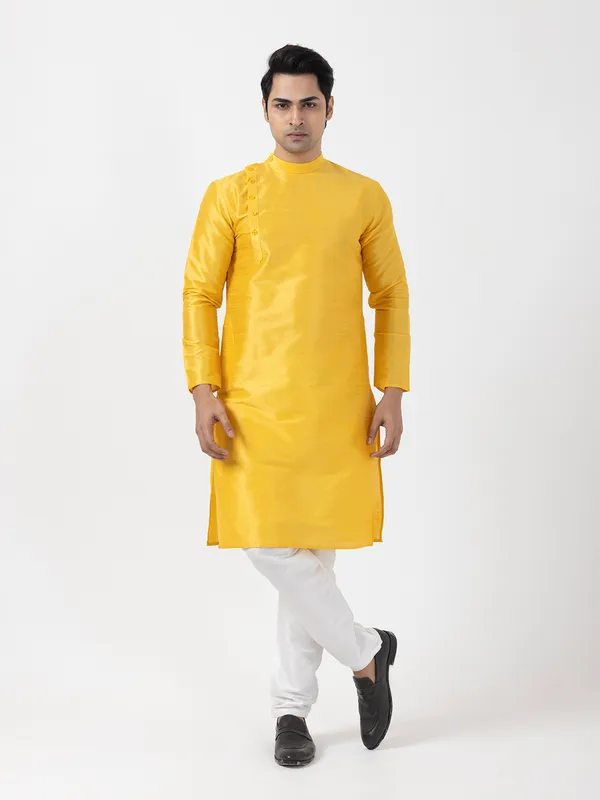 Men_Silk_Yellow_Kurta