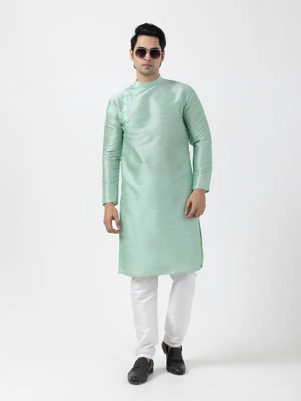 Men_Silk_Green_Kurta