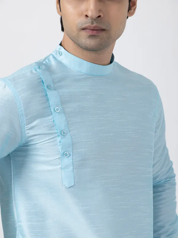 Men_Silk_Blue_Kurta