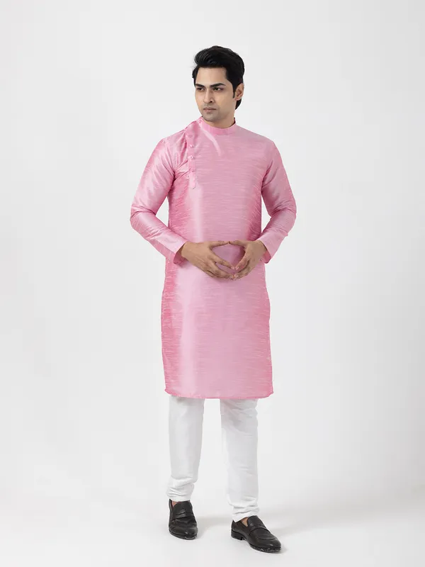 Men_Silk_Pink_Kurta