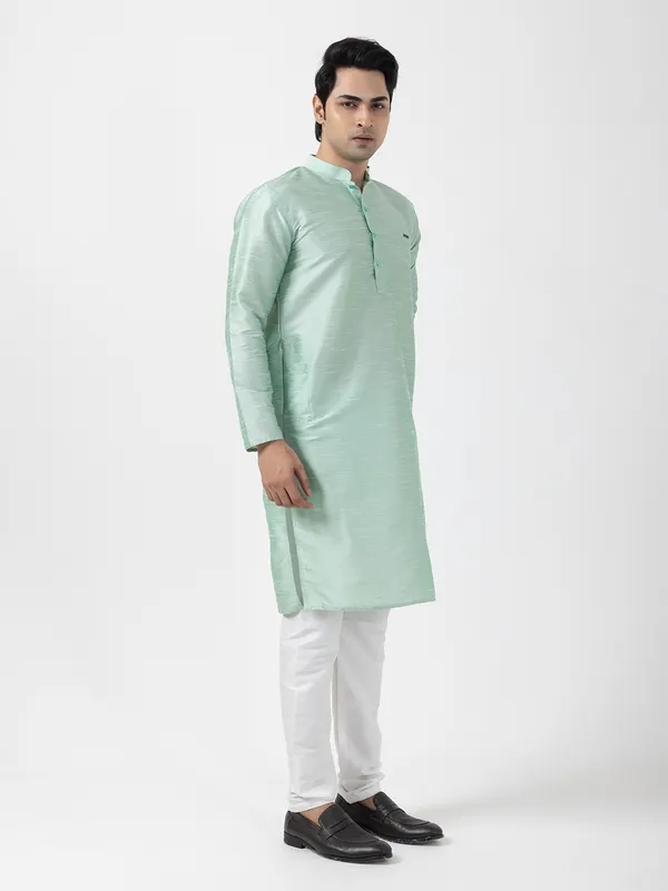 Men_Silk_Green_Kurta