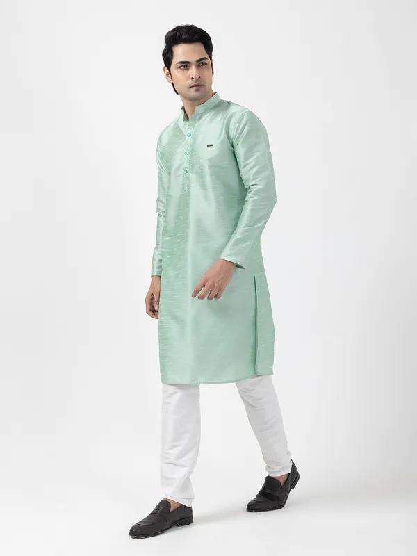 Men_Silk_Green_Kurta