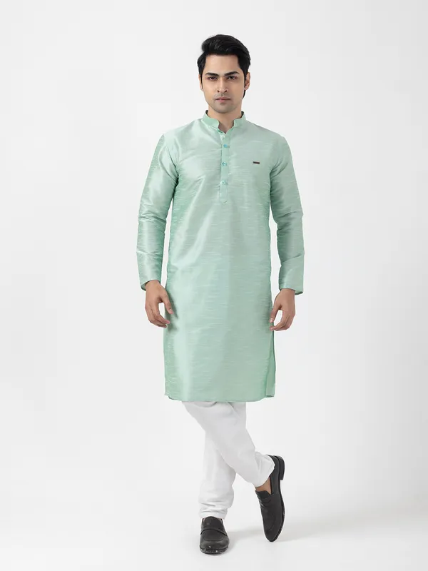 Men_Silk_Green_Kurta