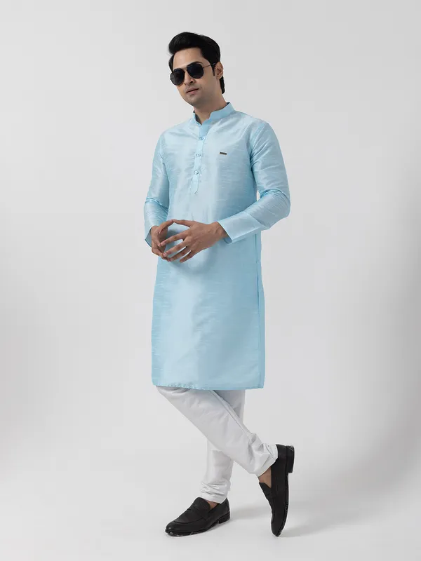 Men_Silk_Sea-Green_Kurta