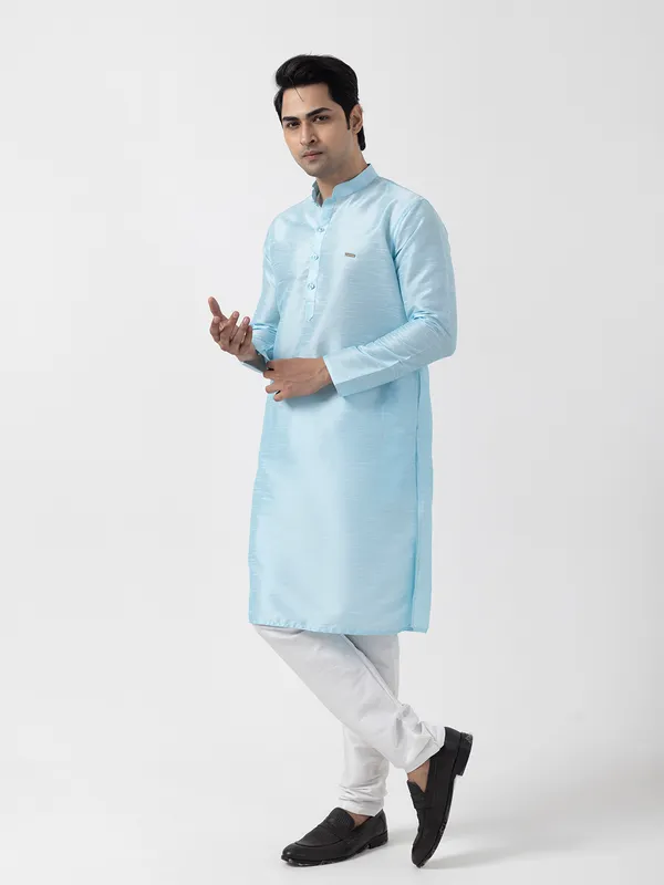 Men_Silk_Sea-Green_Kurta