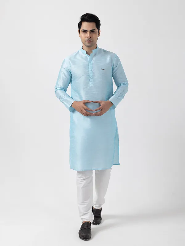 Men_Silk_Sea-Green_Kurta