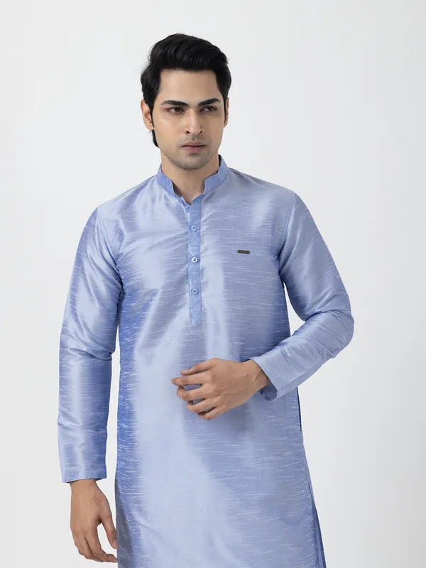 Men_Silk_Blue_Kurta