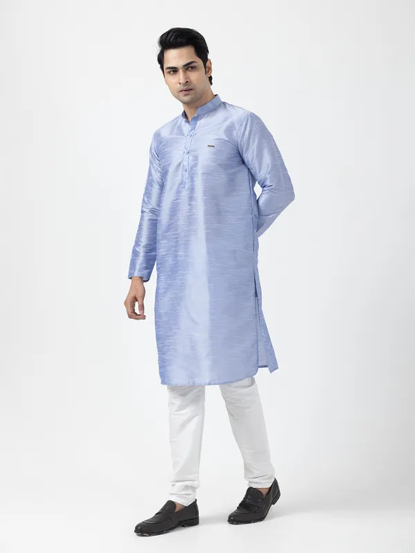 Men_Silk_Blue_Kurta