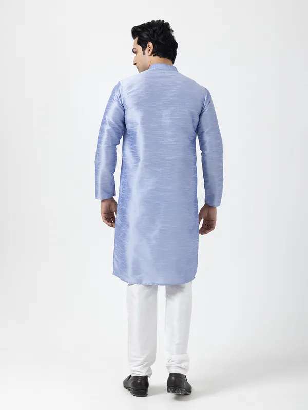 Men_Silk_Blue_Kurta