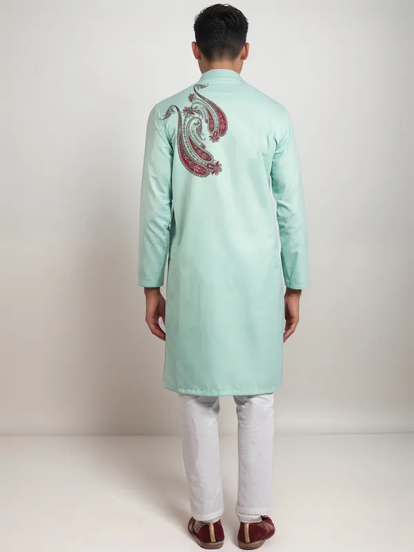 Men_Printed_Green_Kurta