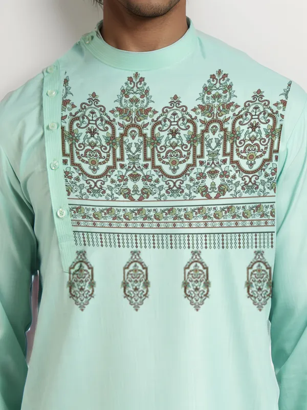 Men_Printed_Green_Kurta