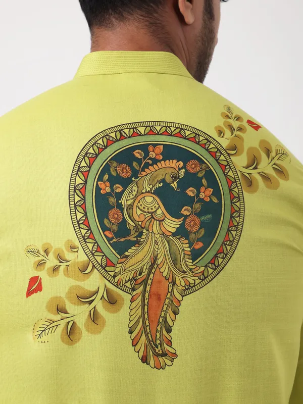 Men_Printed_Green_Kurta