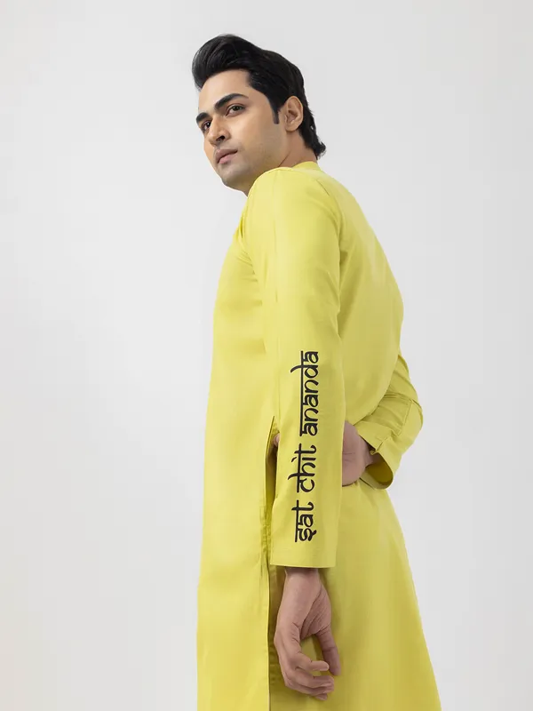 Men_Printed_Green_Kurta