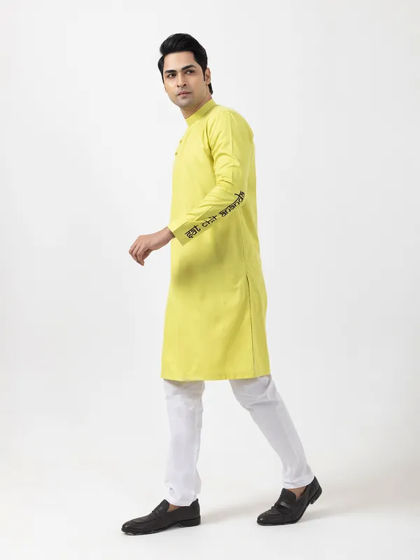 Men_Printed_Green_Kurta
