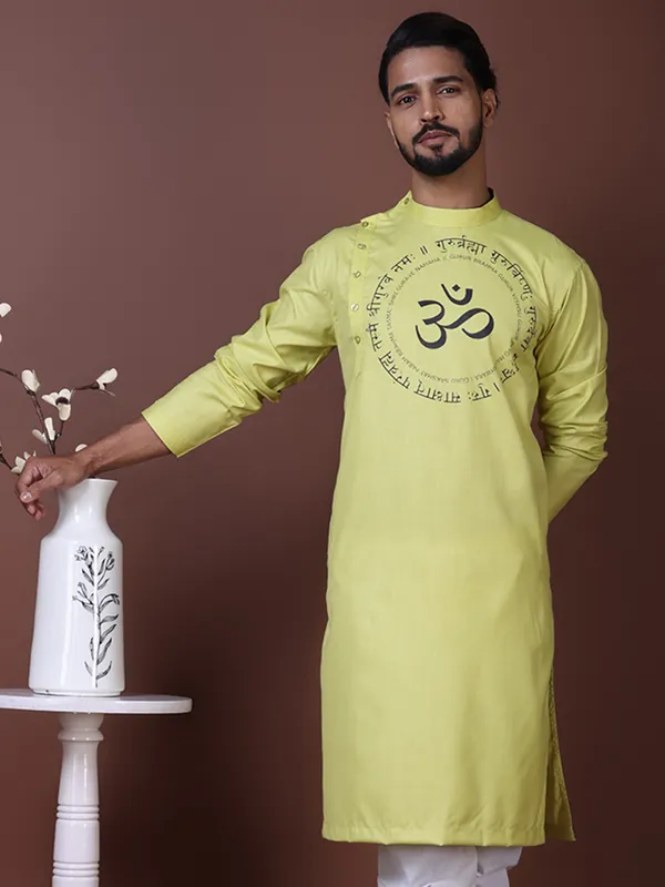 Men_Printed_Green_Kurta