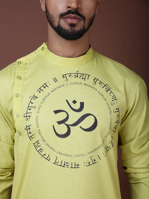Men_Printed_Green_Kurta