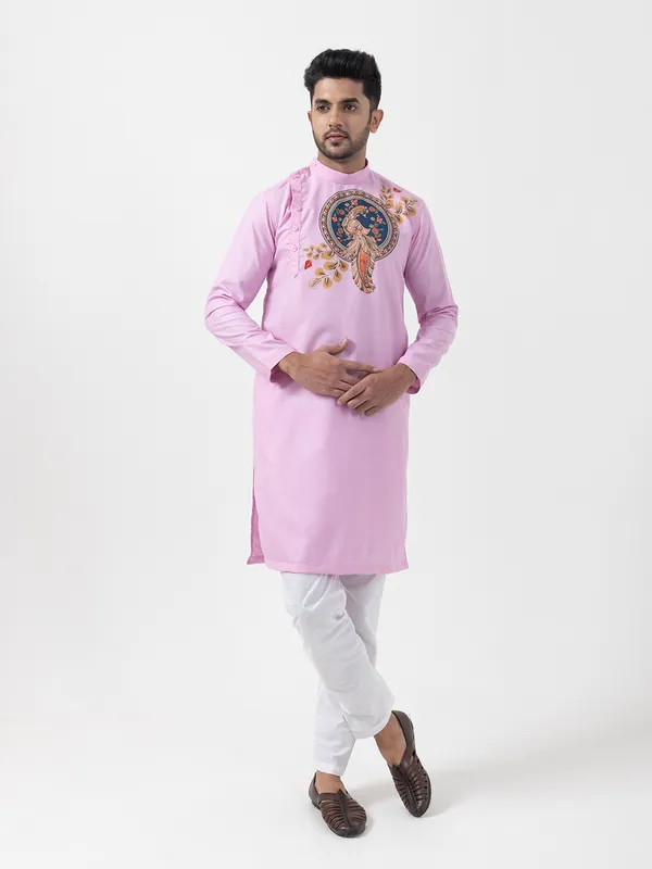 Men_Printed_Pink_Kurta